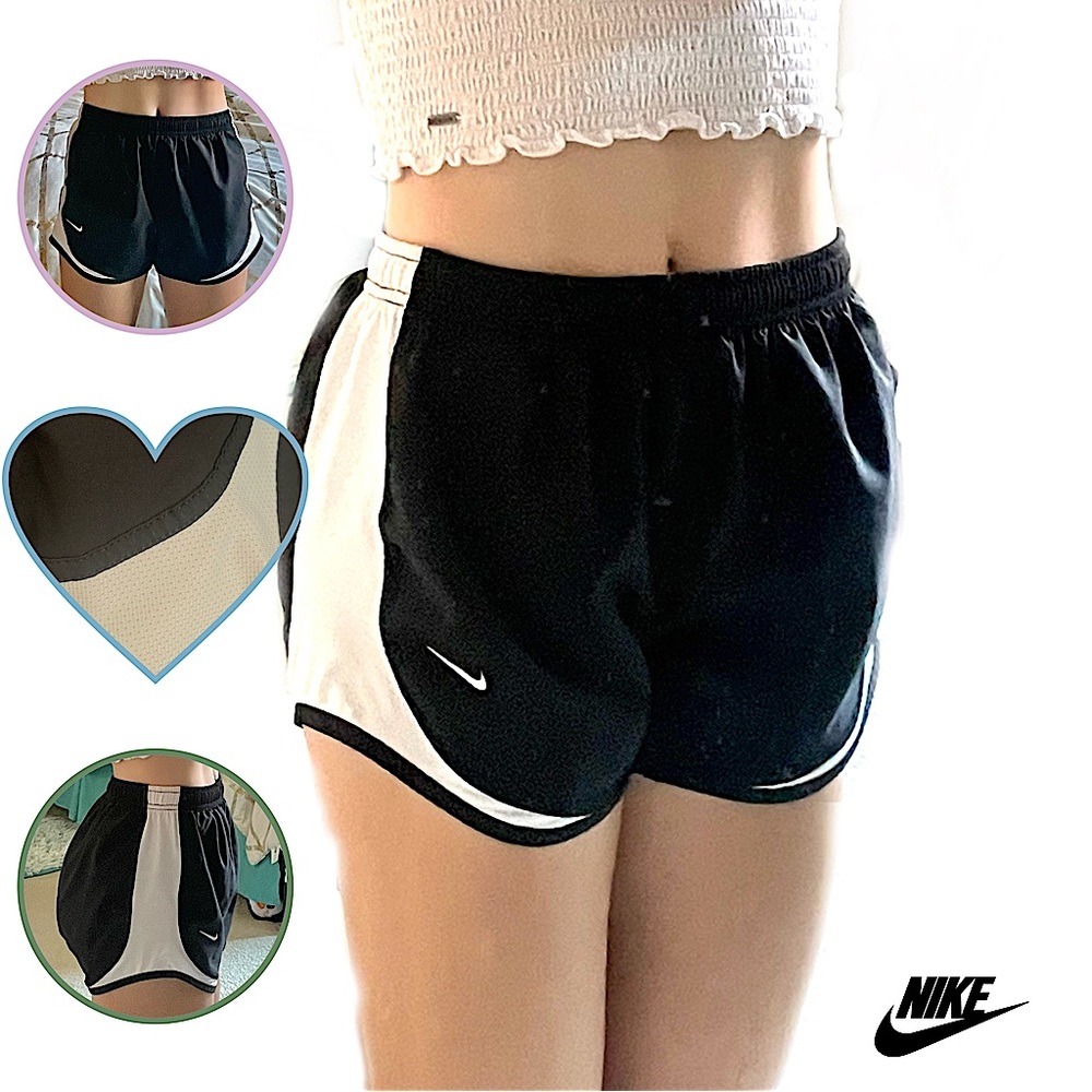 S Nike Dri-Fit Athletic Shorts With White Stripe Stretchy Waistband With Lining